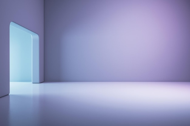 3d rendering light wall with blue violet spots shaped as symbol of