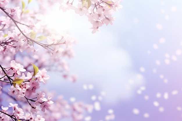 light purple spring background with tree
