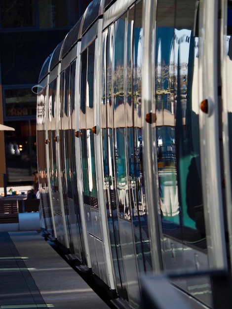 Photo light rail transit in the city