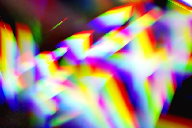 Light rays prism rainbow refraction dark background overlay