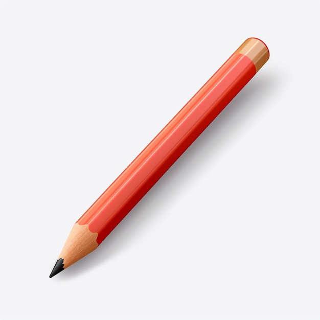 light red color pencil on white background