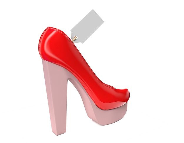 Light red high heel shoes 3d render