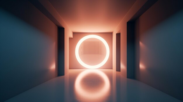 A light in a room with a circle in the middle