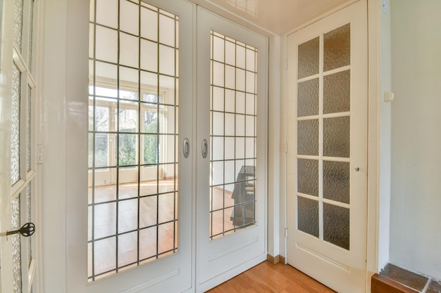 Light room with fireplace and counters