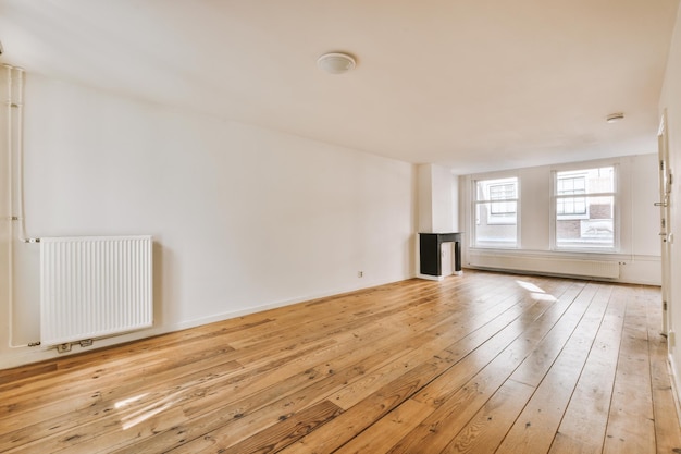 Light room with fireplace