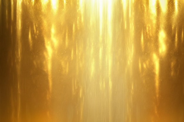 Light shining down on gold foil metal wal abstract background