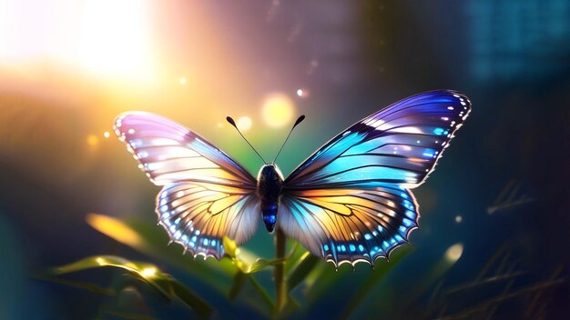 Photo light shiny butterfly