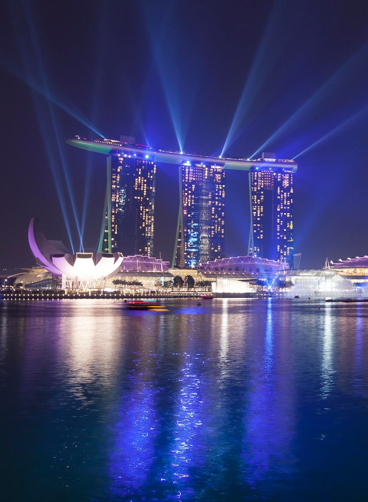 Photo light show marina bay in singapore
