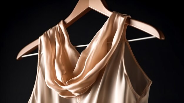 Light silk blouse on a hanger generative ai