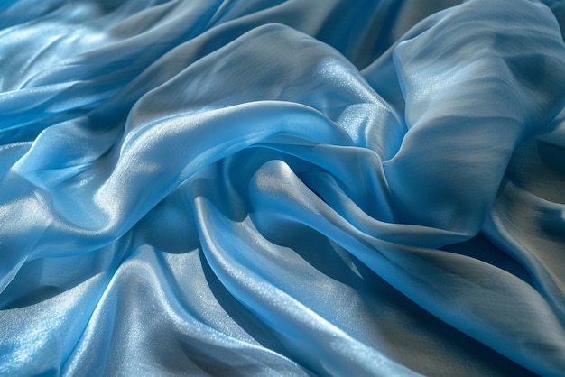 Light silk blue fabric