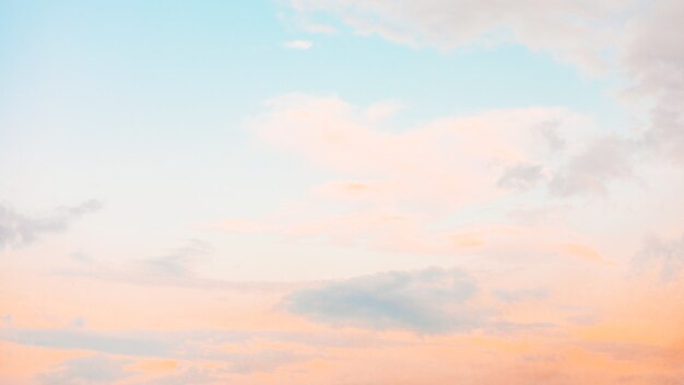 Light and soft pastel colored evening sky