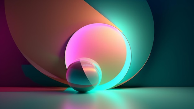 A light sphere in a circle with a ball in the middle.