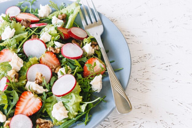 Light spring salad on a plate