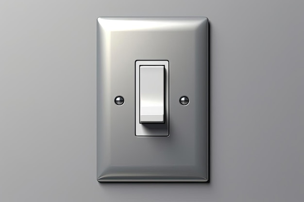 a light switch is on a wall in the style of gray and silver