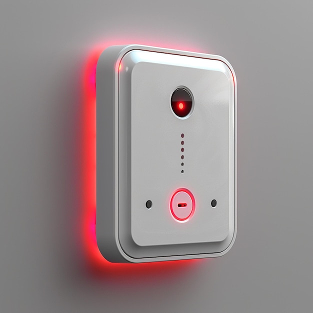 a light switch with a red light on it