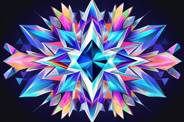 크리스탈 삼각형으로 밝은 템플릿 추상적인 배경에 있는 삼각형과 다채로운 그라디언트 패턴