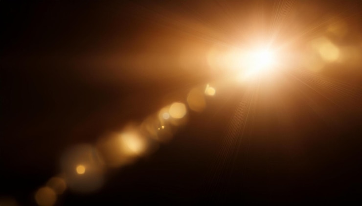 Photo a light that is on in a dark room