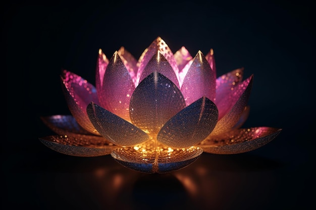 A light that is made of lotus flowers