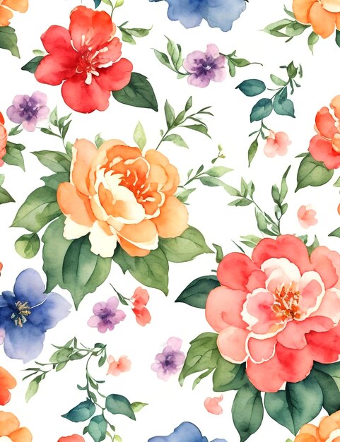 軽いテーマ 水彩画 優雅な花の花のパターン