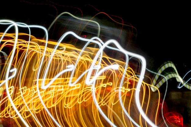 Light trails against dark background.