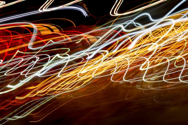 Light trails against dark background.