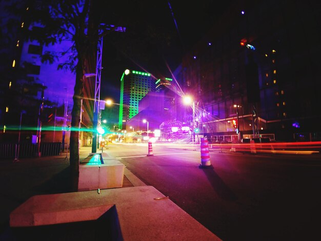 Light trails in city at night