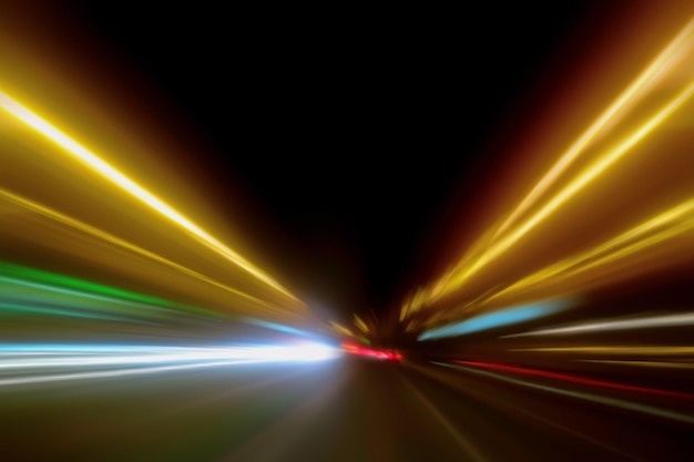 Light Trails in the Dark, Traffic Light Trails, Abstract Traffic Lines Background