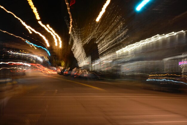 Photo light trails at night