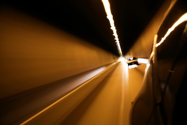 Light trails in tunnel