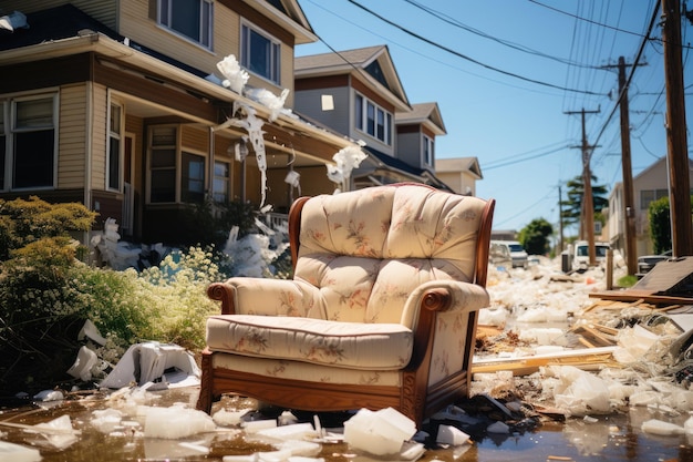 Foto un leggero tremore spaventa l'ia generativa del quartiere residenziale