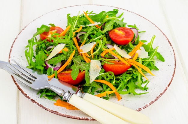 Light vegetable salad. concept of weight loss