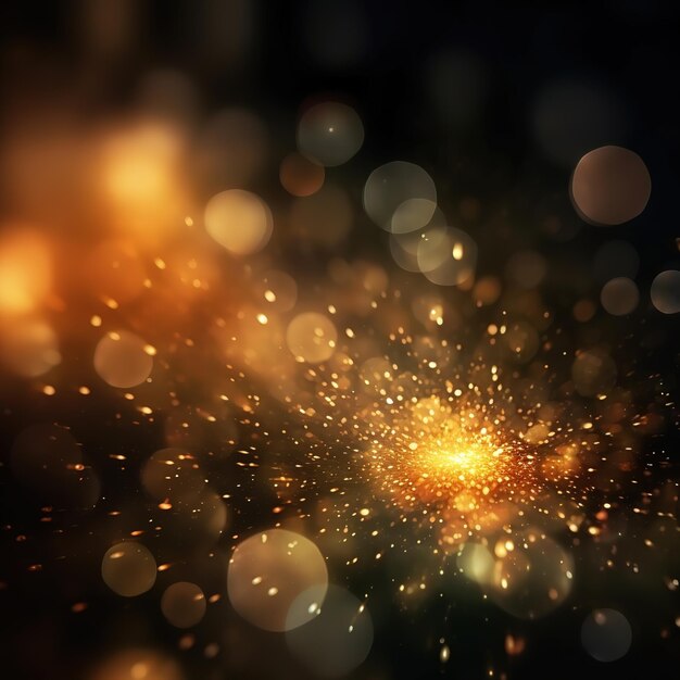 Light warm golden and yellow particle abstract background