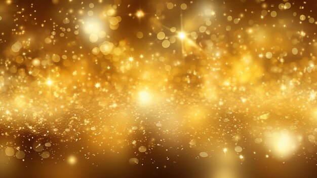 Light warm golden and yellow particle abstract background