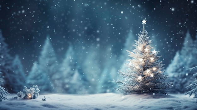 светлый зимний фон рождественская елка снег