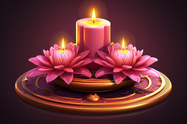 light with oil lamp Diwali background illustration