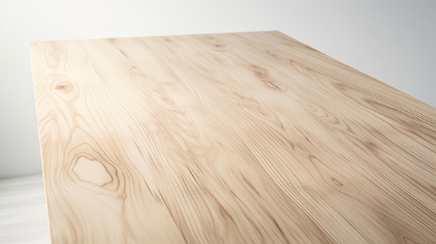 Photo light wooden tabletop table on white background