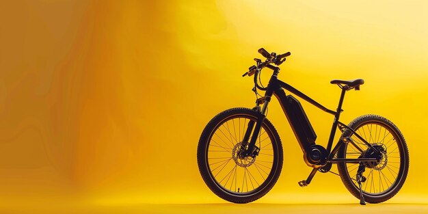 Photo light yellow background with electric bikes