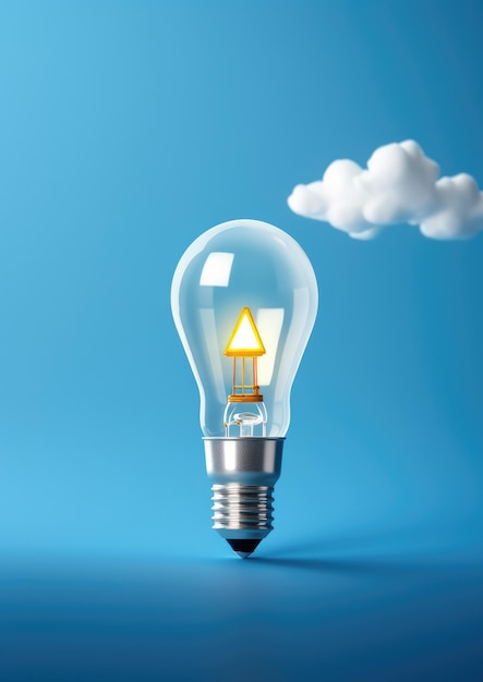 Light yellow bulb with a lot of ideas brainstorming concept Generative Ai