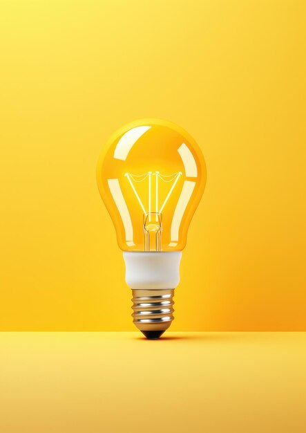 Light yellow bulb with a lot of ideas brainstorming concept rocket shape generative ai