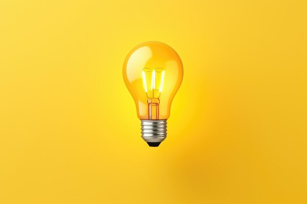 Light yellow bulb with a lot of ideas brainstorming concept rocket shape generative ai