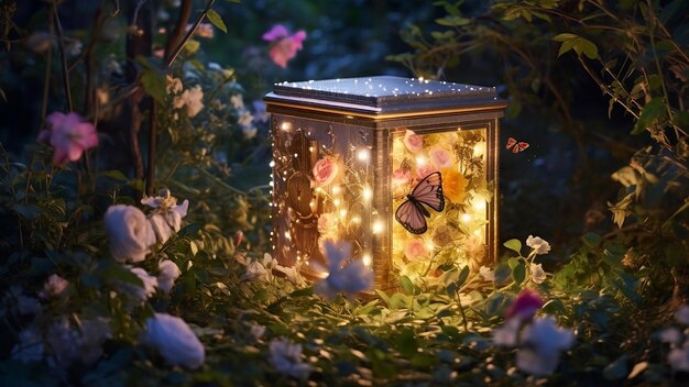 Lightbox with butterflies