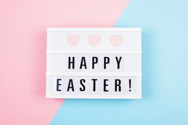 Lightbox with the text for easter celebration