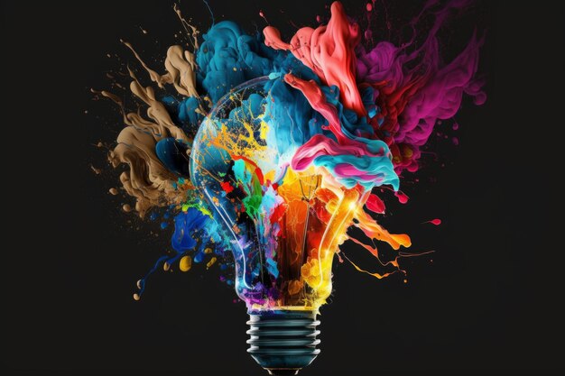 Lightbulb eureka colorful Generate Ai