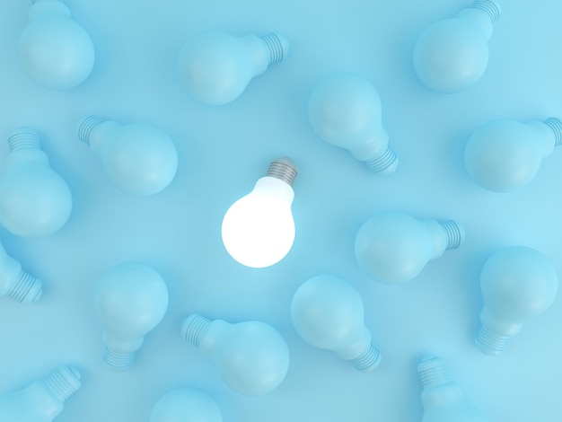 Lightbulb pastel background.