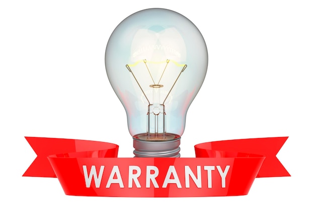 Lightbulb warranty concept 3D rendering