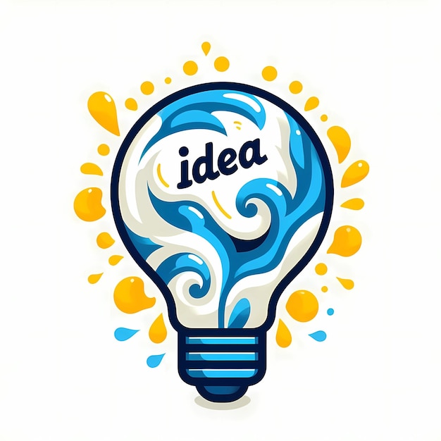 lightbulb with a blue design Idea
