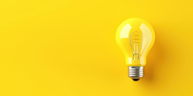 Lightbulb on yellow background Creativity Motivation and Inspiration concept Generative AI