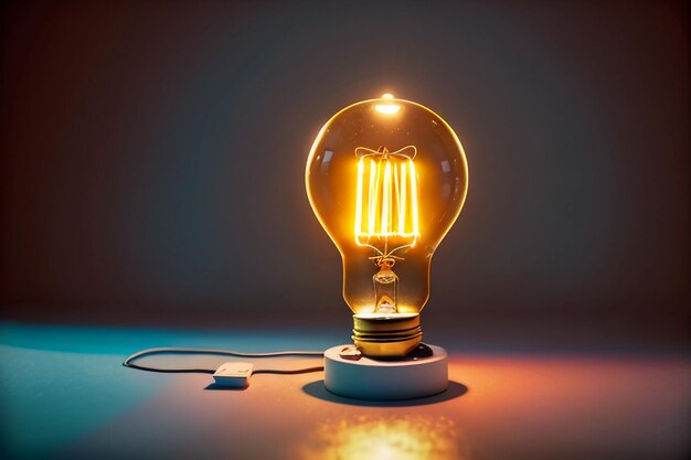 Lighted light bulb a glimmer of hope creative idea design element wallpaper background simple