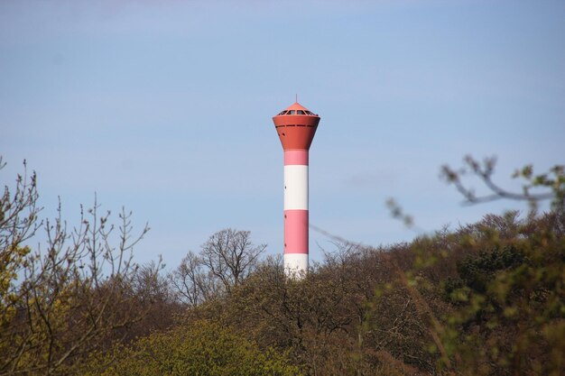 写真 明るい空に照らされた灯台