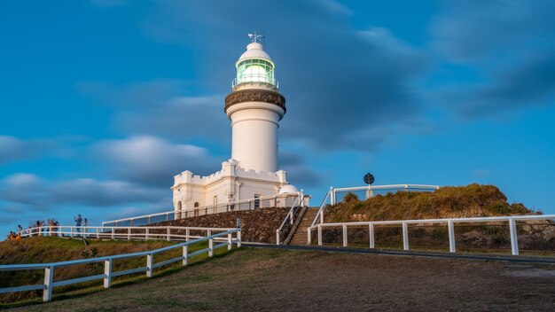 Lighthouse against sky in city